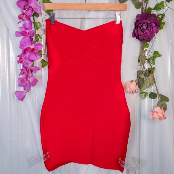 Hot Miami Styles Sexy Stretch Bandage Strapless Dress Date Party Miami Large - Picture 7 of 7